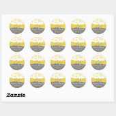 Yellow, Gray, White Floral Wedding Favor Sticker (Sheet)
