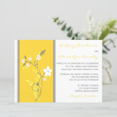 Yellow, Gray, White Floral Wedding Invitation (Standing Front)