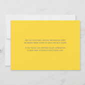 Yellow, Gray, White Floral Wedding Invitation (Back)
