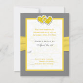 Yellow, Gray, White Joined Hearts Reply Card (Back)