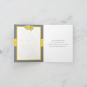 Yellow, Gray, White Joined Hearts Thank You Card (Inside)