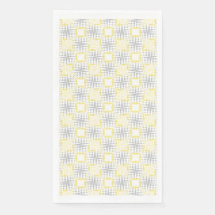 Yellow, Gray, & White Seismic Waves Pattern Paper Guest Towels