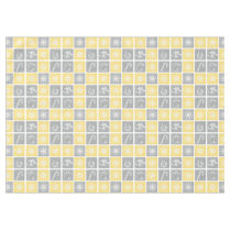yellow gray winter holidays quilt pattern tablecloth