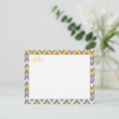 Yellow Gray Zigzag Tribal Ikat Pattern (Standing Front)