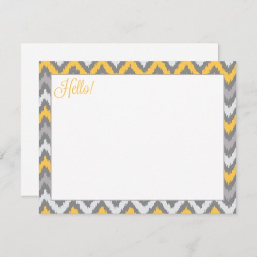 Yellow Gray Zigzag Tribal Ikat Pattern (Front/Back)