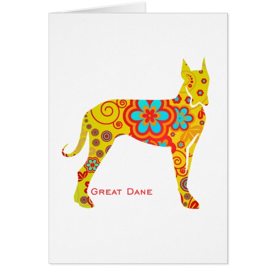 Yellow Great Dane Card