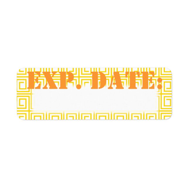 Yellow Greek Expiration Date Labels (Front)