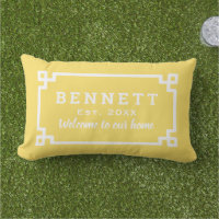 Yellow Greek Key Monogram Welcome