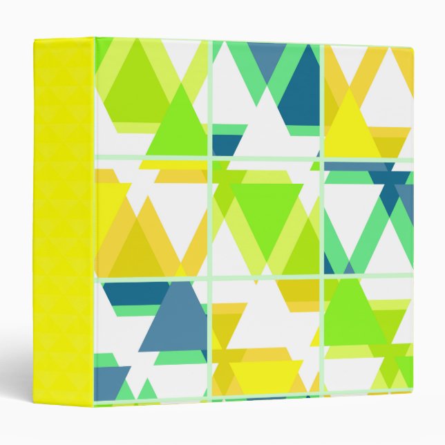 Yellow green abstract 3 ring binder (Front/Spine)