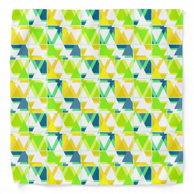 Yellow green abstract bandana (Front)