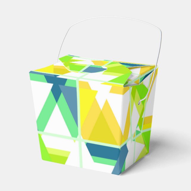 Yellow green abstract favor boxes (Front Side)