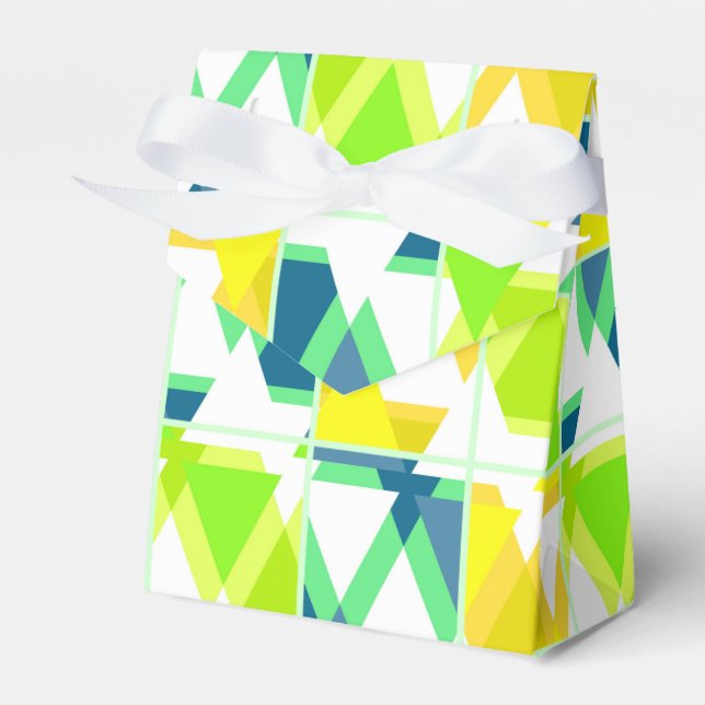 Yellow green abstract favor boxes (Front Side)