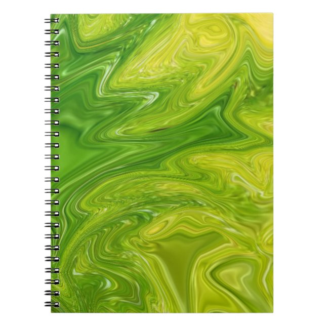 Yellow green abstract for a positive mood   notebook (Front)