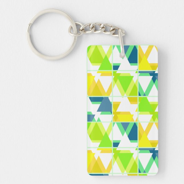 Yellow green abstract keychain (Front)