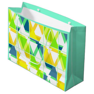 Yellow green abstract large gift bag