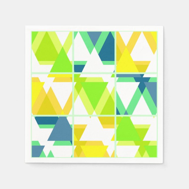 Yellow green abstract paper napkins (Front)