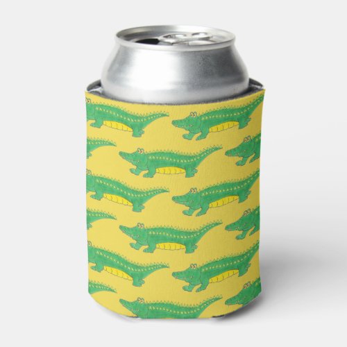 Yellow Green Alligator Crocodile Gator Croc Animal Can Cooler