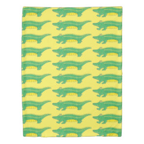 Yellow Green Alligator Crocodile Gator Croc Animal Duvet Cover
