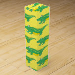 Yellow Green Alligator Crocodile Gator Croc Animal Wine Box<br><div class="desc">Design features an original marker illustration of a green and yellow alligator (or crocodile!) Great for gator-themed birthday celebrations. This alligator illustration is also available on other products, including coordinating party products and favors. Don't see what you're looking for? Need help with customization? Click "contact this designer" to have something...</div>