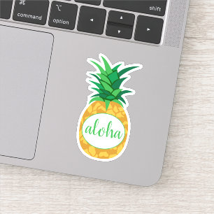 Yellow Green Aloha Pineapple Cut Out Sticker