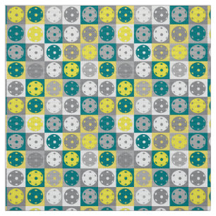 Yellow, green and gray pickleballs fabric
