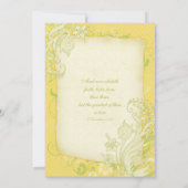 Yellow, Green and Ivory Floral Wedding Invitation (Back)
