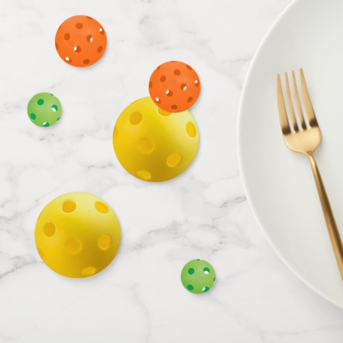 Yellow Green and Orange Pickleball Balls Confetti