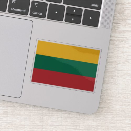 Yellow Green and Red Flag of Lithuania Sticker