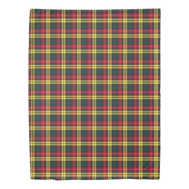Yellow, Green and Red Plaid Buchanan Tartan Duvet Cover (Front)