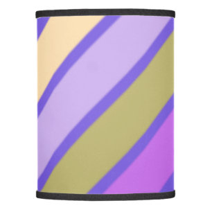 Yellow Green and Shades of Purple Stripes Lamp Shade