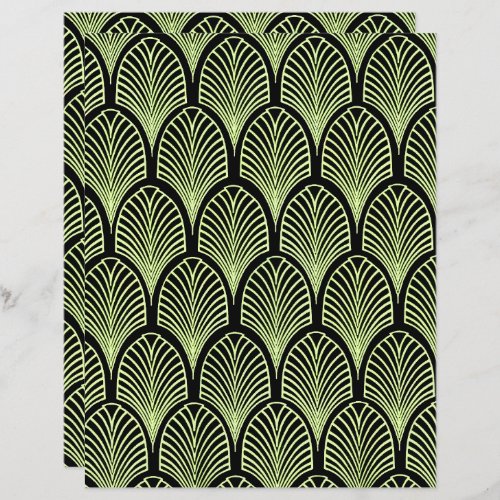 yellow green arch art deco pattern scrapbook paper