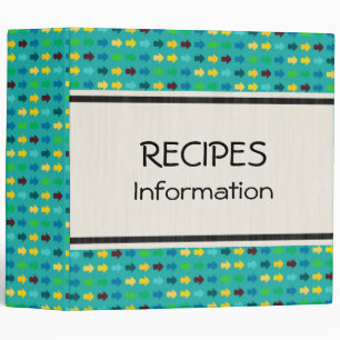 Yellow, Green Arrows Modern Geometric Pattern Binder