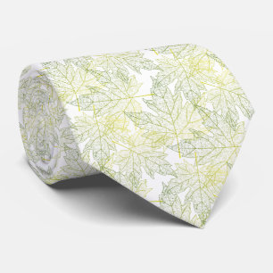 Yellow Green Autumn Sheets Neck Tie