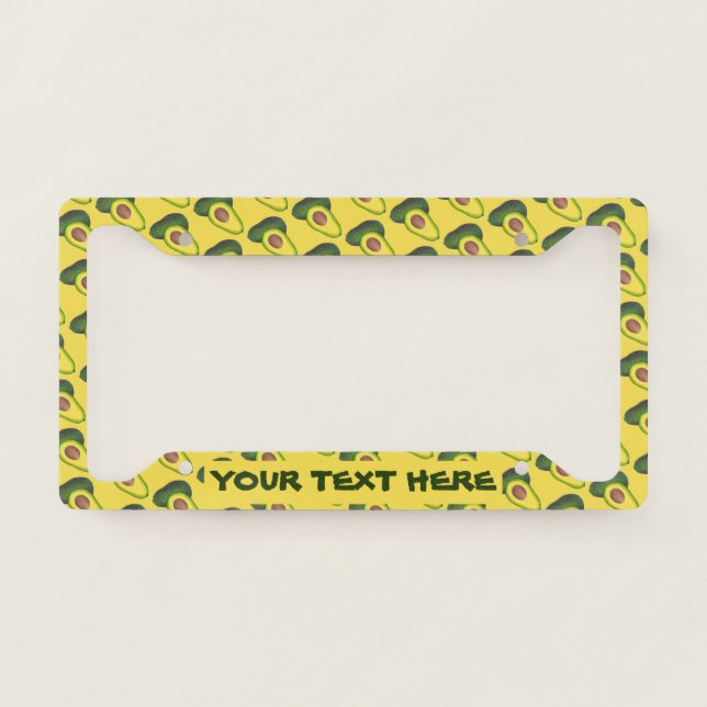 Yellow Green Avocado Fruit California Cali Healthy License Plate Frame (Front)