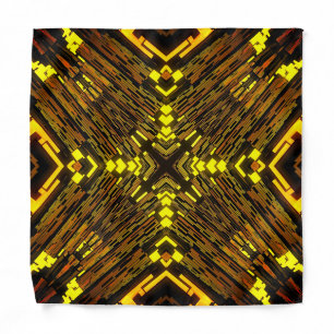 Yellow Green Black Fractal Bandana
