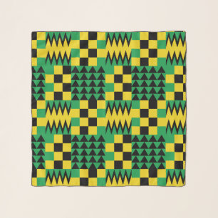 Yellow Green Black Jamaican Flag Colored Patterned Scarf