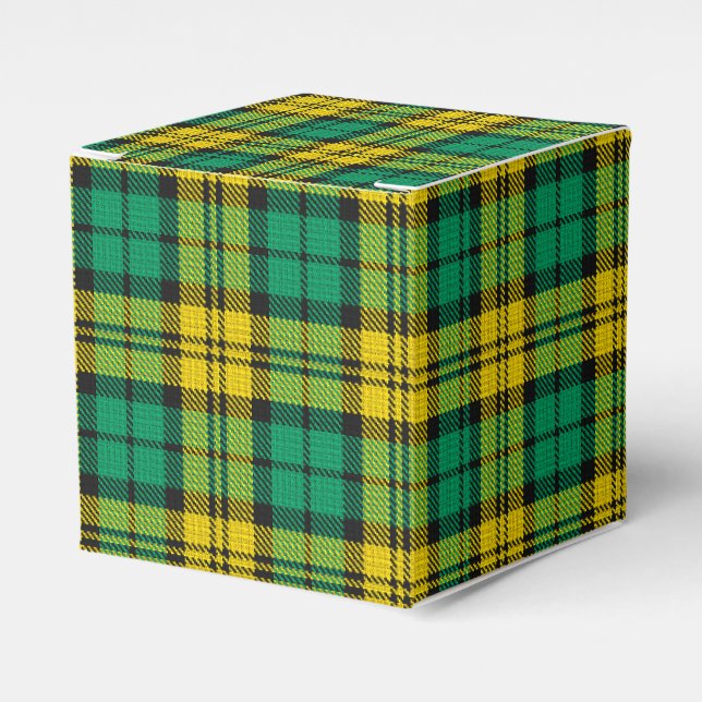 Yellow Green Blackwatch Campbell Tartan Plaid Favor Boxes (Front Side)