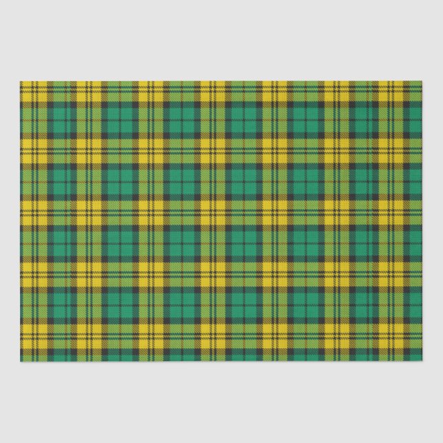 Yellow Green Blackwatch Campbell Tartan Plaid Tissue Paper (Front)