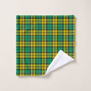 Yellow Green Blackwatch Campbell Tartan Plaid Wash Cloth