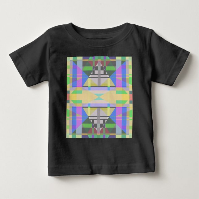 Yellow Green Blue Purple Geometric Baby T-Shirt (Front)