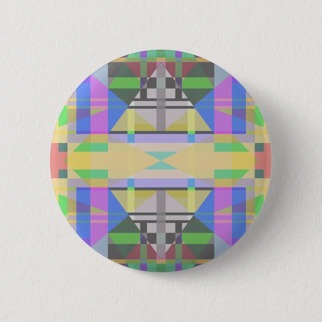Yellow Green Blue Purple Geometric Button (Front)