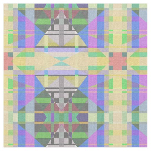 Yellow Green Blue Purple Geometric Fabric