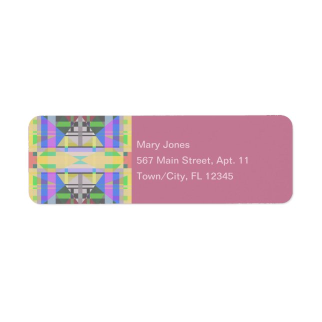 Yellow Green Blue Purple Geometric Label (Front)