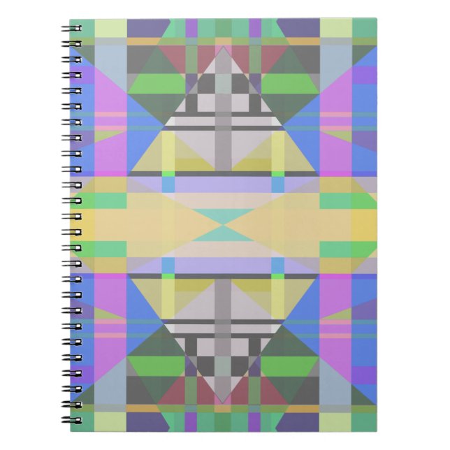 Yellow Green Blue Purple Geometric Notebook (Front)