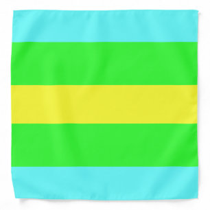 Yellow, Green, Blue Wide Stripes by Shirley Taylor Bandana