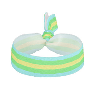 Yellow, Green, Blue Wide Stripes by Shirley Taylor Ribbon Hair Tie
