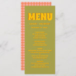 Yellow Green Bold Groovy Typography Wedding Menu<br><div class="desc">Pink Green Typography Retro Wedding Menu</div>