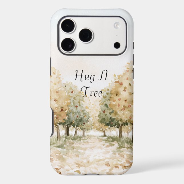Yellow Green Brown Trees Hug A Tree iPhone Case (Back)