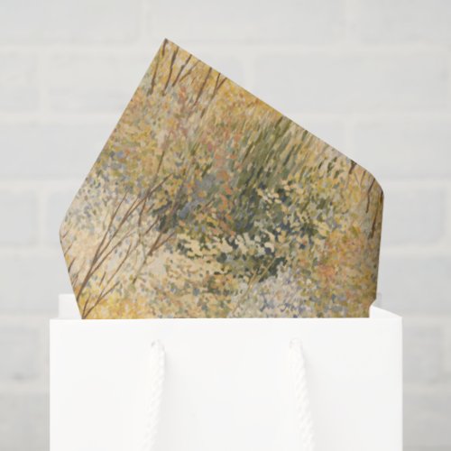 Yellow Green Brown Trees Tissue Paper