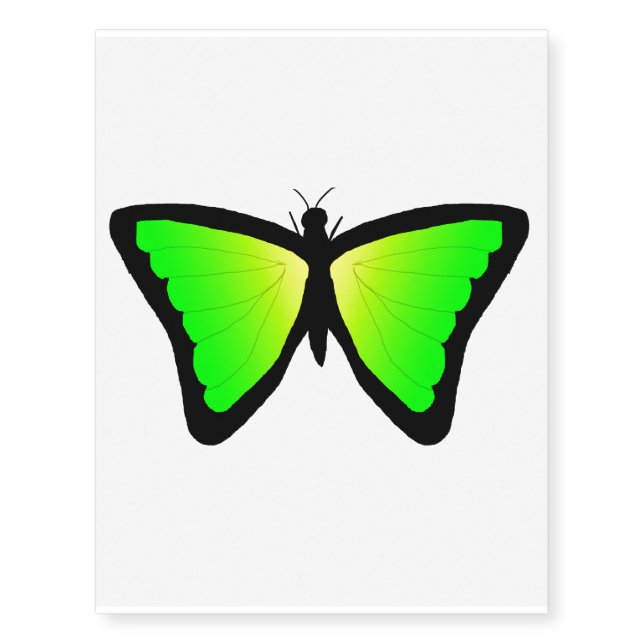 Yellow/Green butterfly Temporary Tattoos (Front)